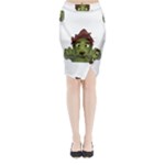 Emoji Zombie Man Midi Wrap Pencil Skirt