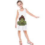 Emoji Zombie Man Kids  Sleeveless Dress