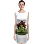 Emoji Zombie Man Sleeveless Velvet Midi Dress