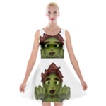 Emoji Zombie Man Velvet Skater Dress