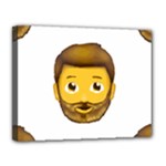 Emoji Bearded Man Canvas 14  x 11  (Stretched)