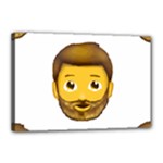 Emoji Bearded Man Canvas 18  x 12  (Stretched)