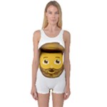 Emoji Bearded Man One Piece Boyleg Swimsuit