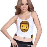 Emoji Bearded Man Spaghetti Strap Bra Top