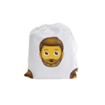 Emoji Bearded Man Drawstring Pouch (Medium)