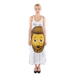 Emoji Bearded Man Sleeveless Maxi Dress