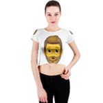 Emoji Bearded Man Crew Neck Crop Top