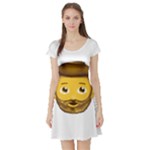 Emoji Bearded Man Short Sleeve Skater Dress