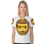 Emoji Bearded Man V-Neck Sport Mesh Tee