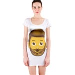 Emoji Bearded Man Short Sleeve Bodycon Dress