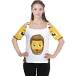 Emoji Bearded Man Cutout Shoulder Tee