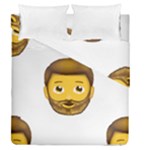 Emoji Bearded Man Duvet Cover Double Side (Queen Size)