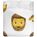 Emoji Bearded Man Duvet Cover Double Side (California King Size)