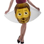 Emoji Bearded Man A-line Skater Skirt