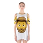 Emoji Bearded Man Shoulder Cutout One Piece