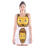 Emoji Bearded Man Scoop Neck Skater Dress