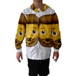 Emoji Bearded Man Hooded Wind Breaker (Kids)