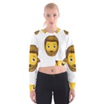 Emoji Bearded Man Cropped Sweatshirt