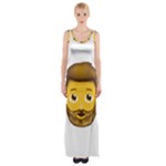 Emoji Bearded Man Maxi Thigh Split Dress