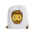 Emoji Bearded Man Drawstring Pouch (XL)