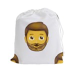 Emoji Bearded Man Drawstring Pouch (XXL)