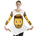 Emoji Bearded Man Long Sleeve Tunic 