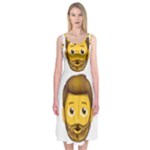 Emoji Bearded Man Midi Sleeveless Dress