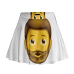 Emoji Bearded Man Mini Flare Skirt