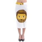 Emoji Bearded Man Midi Pencil Skirt