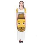 Emoji Bearded Man Short Sleeve Maxi Dress