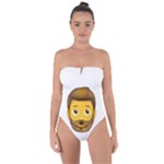 Emoji Bearded Man Tie Back One Piece Swimsuit