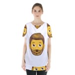 Emoji Bearded Man Skirt Hem Sports Top