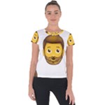 Emoji Bearded Man Short Sleeve Sports Top 