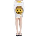 Emoji Bearded Man Midi Wrap Pencil Skirt