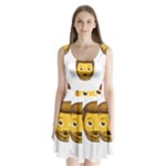 Emoji Bearded Man Split Back Mini Dress 