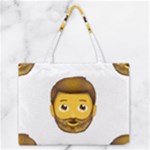 Emoji Bearded Man Zipper Medium Tote Bag