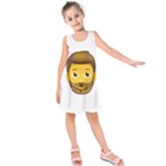 Emoji Bearded Man Kids  Sleeveless Dress