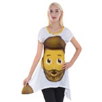 Emoji Bearded Man Short Sleeve Side Drop Tunic