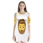 Emoji Bearded Man Shoulder Cutout Velvet  One Piece