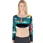 Halloween Witch Befana Long Sleeve Crop Top (Tight Fit)