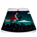 Halloween Witch Befana Fitted Sheet (Queen Size)