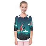 Halloween Witch Befana Kids  Quarter Sleeve Raglan Tee