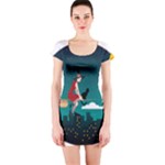 Halloween Witch Befana Short Sleeve Bodycon Dress