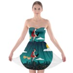 Halloween Witch Befana Strapless Bra Top Dress