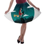 Halloween Witch Befana A-line Skater Skirt