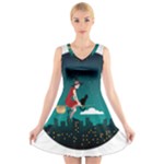 Halloween Witch Befana V-Neck Sleeveless Dress