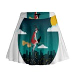 Halloween Witch Befana Mini Flare Skirt