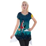 Halloween Witch Befana Short Sleeve Side Drop Tunic