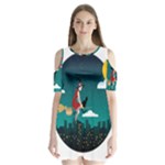 Halloween Witch Befana Shoulder Cutout Velvet  One Piece