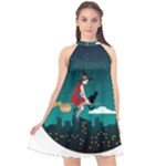 Halloween Witch Befana Halter Neckline Chiffon Dress 